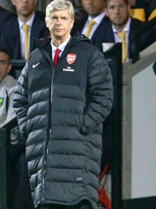Arsene Wenger Long Black Puffer Coat