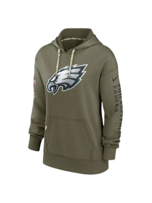 Eagles NFL Salute To Service Olive Green Hoodie