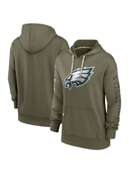 Eagles NFL Salute To Service Olive Green Hoodie