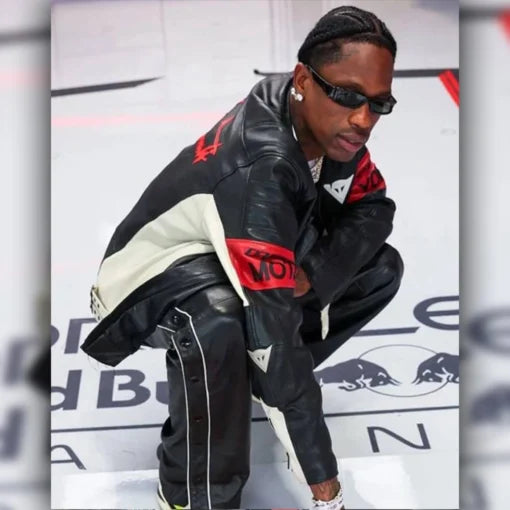 F1 Miami Travis Scott Leather Black Jacket