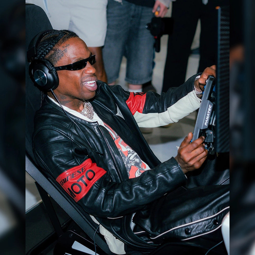 F1 Miami Travis Scott Leather Black Jacket