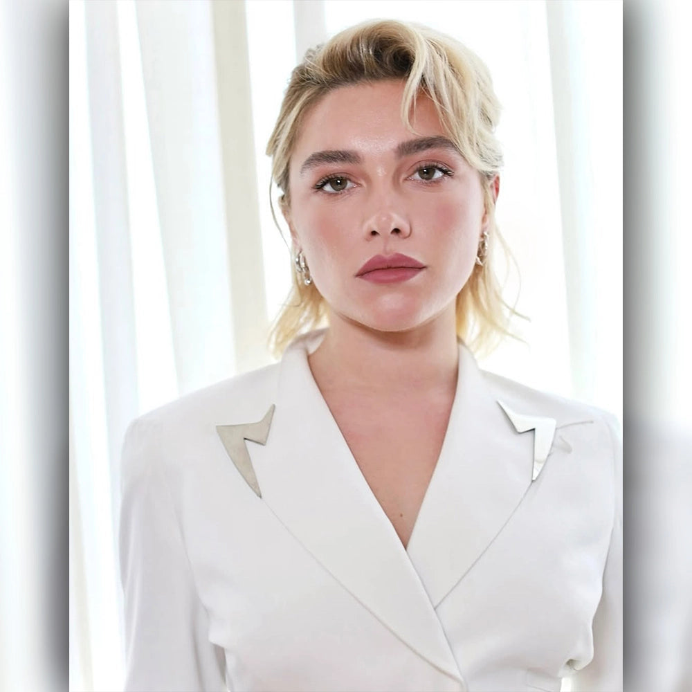 Florence Pugh NYC White Blazer