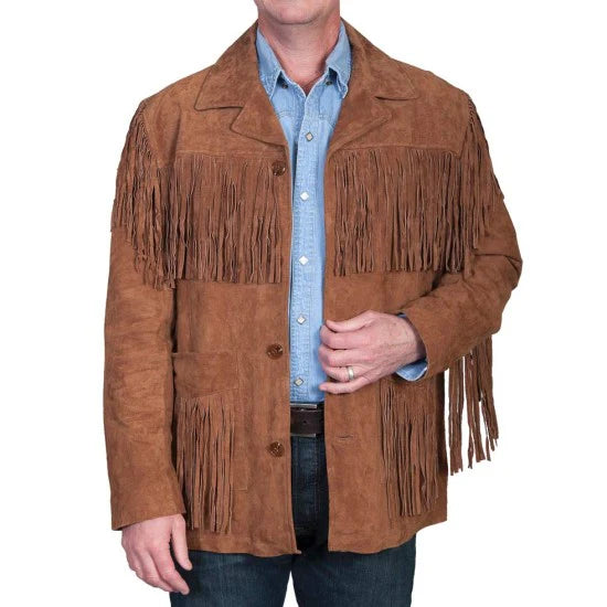Frontier Brown Fringe Suede Leather Jacket