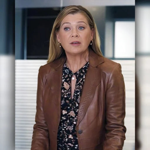 Good American Family Ellen Pompeo Brown Blazer