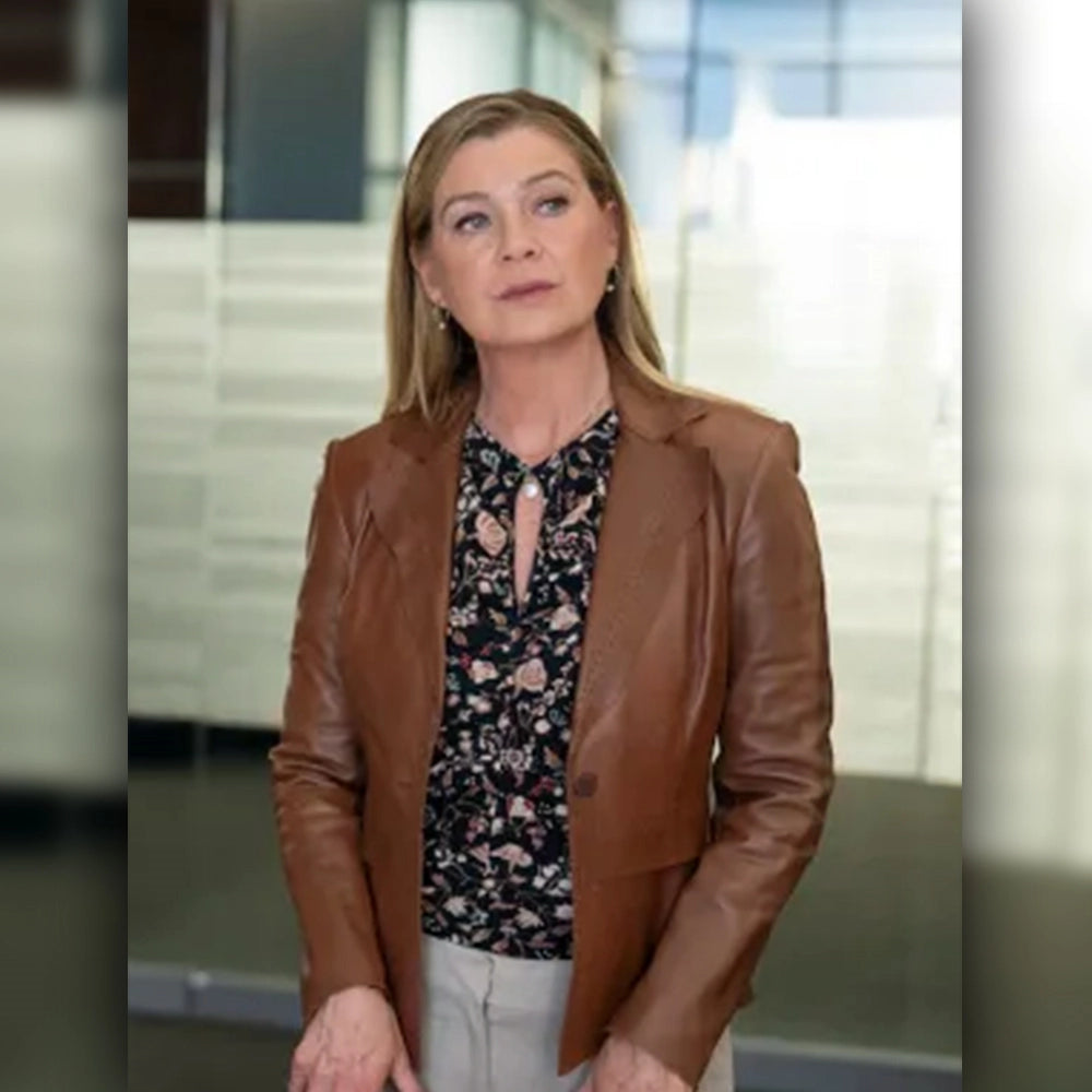 Good American Family Ellen Pompeo Brown Blazer