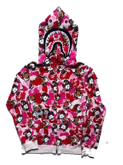 Hello Kitty Bape Pink Fleece Hoodie
