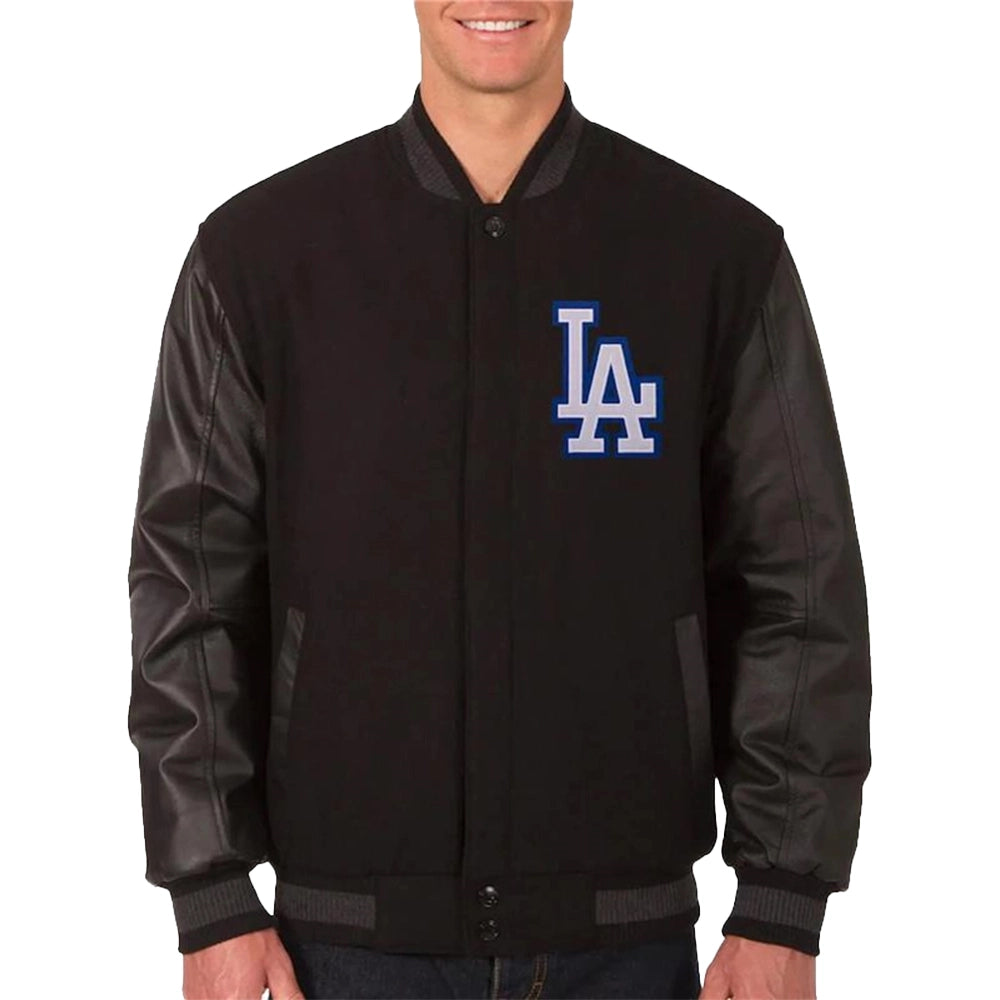 LA Dodgers Black Varsity Wool Jacket