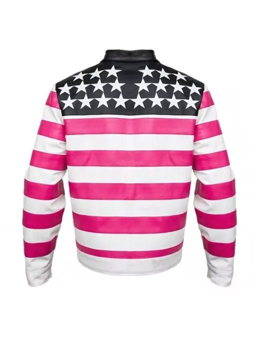 Lil Uzi Vert American Flag Pink and White Jacket