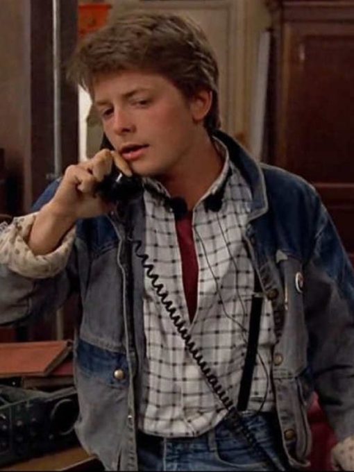 Marty Mcfly Denim Grey and Blue Jacket