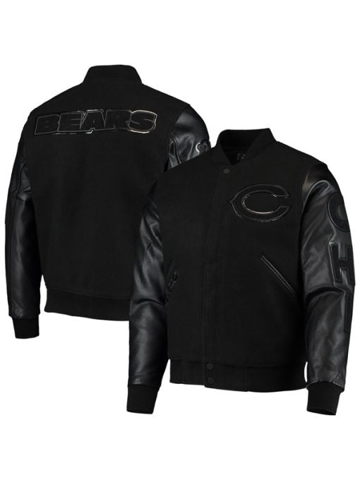 NFL Chicago Bears Black Varsity Wool Jacket