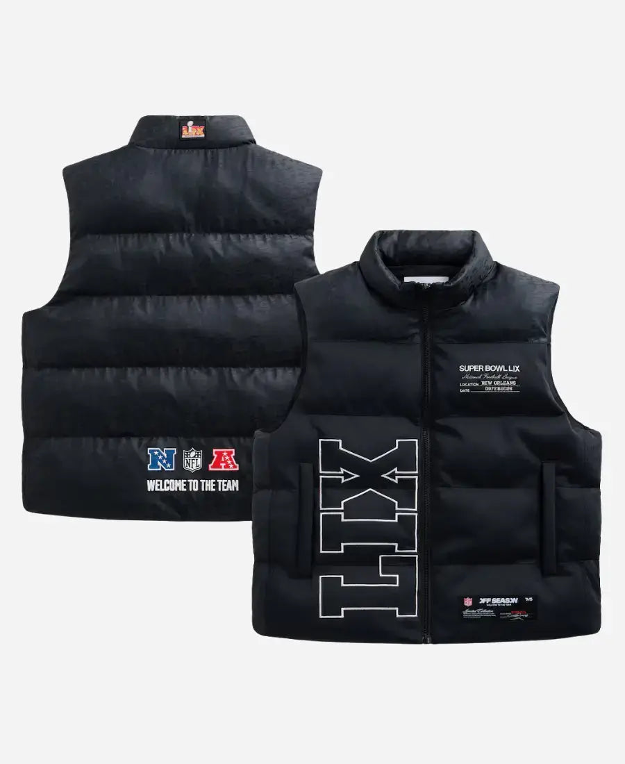 NFL Off Season Super Bowl LIX Puffer Black Vest