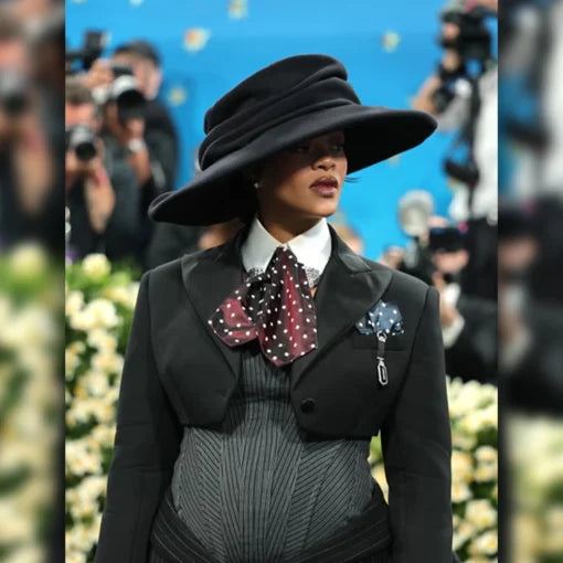 Rihanna Met Gala Crop Black Blazer