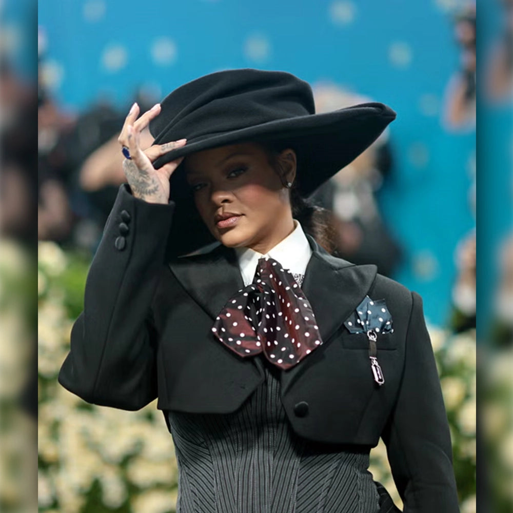 Rihanna Met Gala Crop Black Blazer