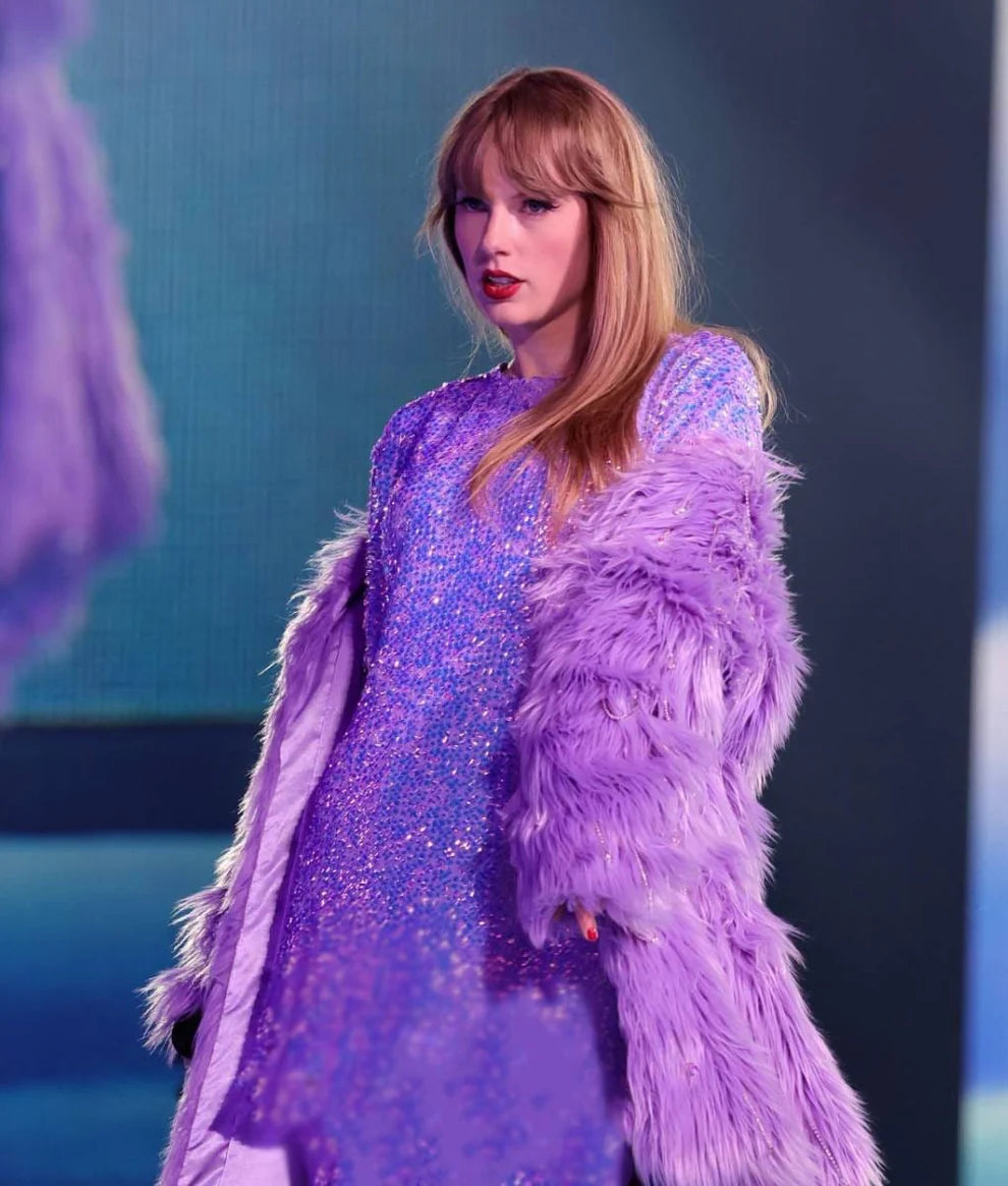 Taylor Swift Eras Tour Fur Purple Coat