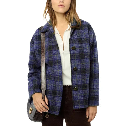 The Four Seasons Tina Fey Plaid Blue Jacket