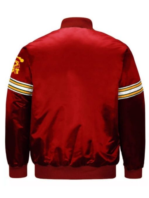 USC Trojans Football Red Satin Button-Up Jacket