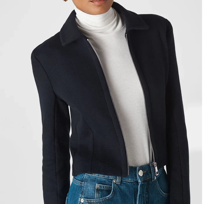 Whistles Jersey Navy Jacket
