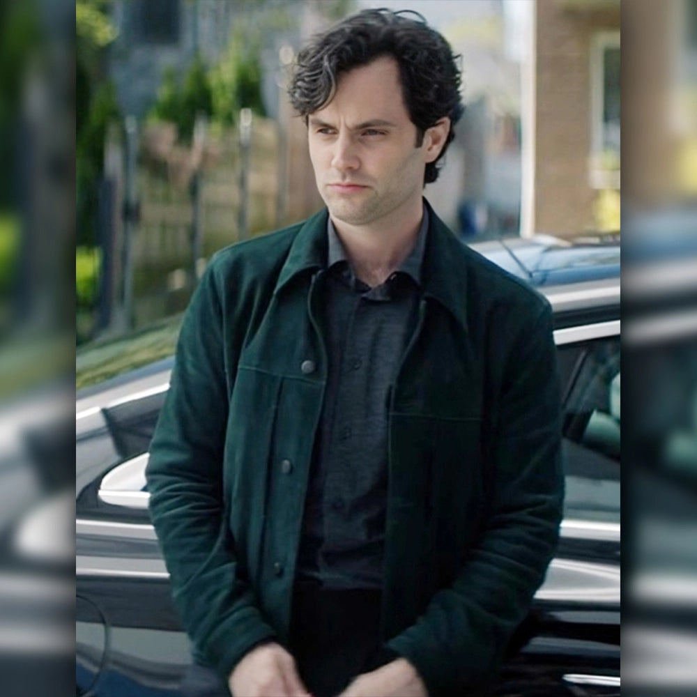 YOU S05 Penn Badgley Suede Leather Jacket